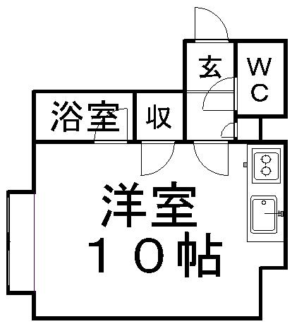 デイリーハットⅡ(ワンルーム/2階)の間取り写真
