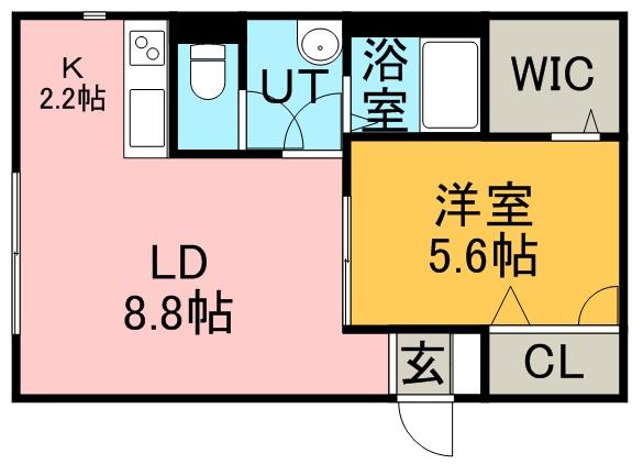シャーメゾンUN(1LDK/1階)の間取り写真