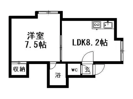 第26森宅建マンション(1DK/3階)の間取り写真