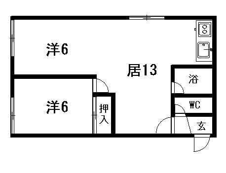 モン・リジェール(2LDK/3階)の間取り写真
