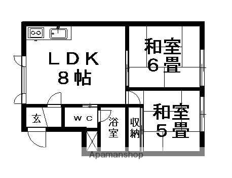 コーポにれ(2LDK/2階)の間取り写真