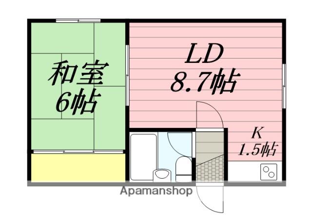 コーポさかい(1LDK/3階)の間取り写真