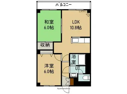 エイブルOKAMURA(2LDK/4階)の間取り写真