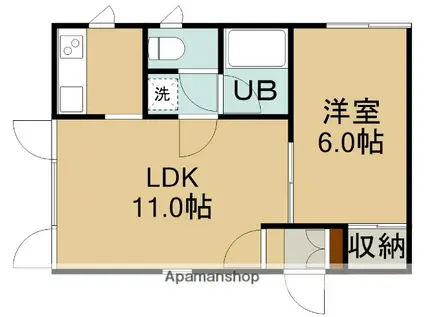 サンロード高盛Ⅱ(1LDK/2階)の間取り写真