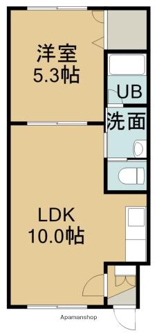 ピュアパレス函館Ⅱ(1LDK/2階)の間取り写真