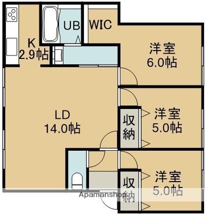 スドウハウス5(3LDK/2階)の間取り写真