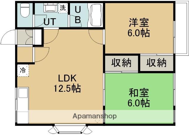 マンションまさ(2LDK/2階)の間取り写真