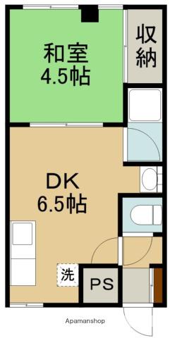 マンション永興(1DK/2階)の間取り写真