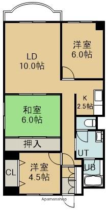 パイオニア美原(3LDK/4階)の間取り写真