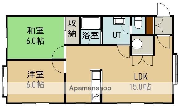 コーポリン(2LDK/2階)の間取り写真