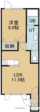 KTアパートメント(1LDK/1階)の間取り写真