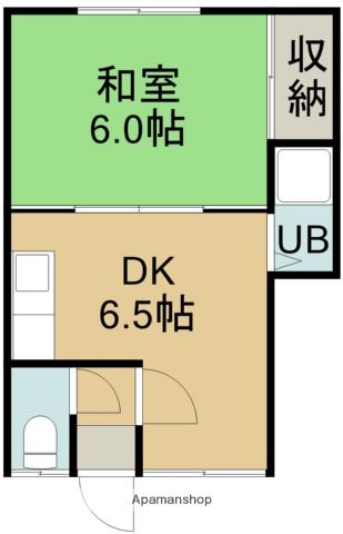 サツキアパートメント(1DK/2階)の間取り写真