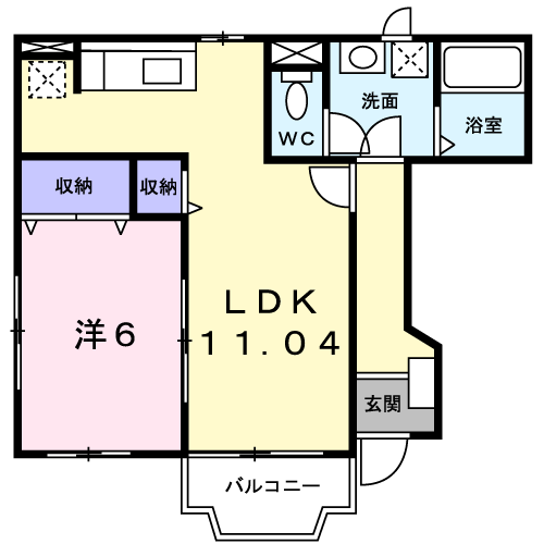 タウン日吉壱番館(1LDK/1階)の間取り写真