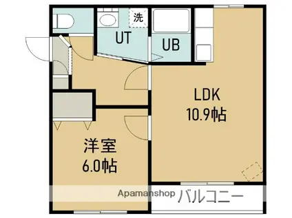 セゾンクレール昭和(1LDK/3階)の間取り写真