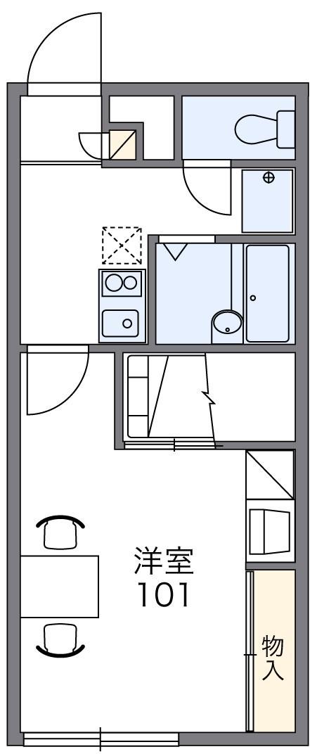 レオパレステツ弐番館(1K/2階)の間取り写真