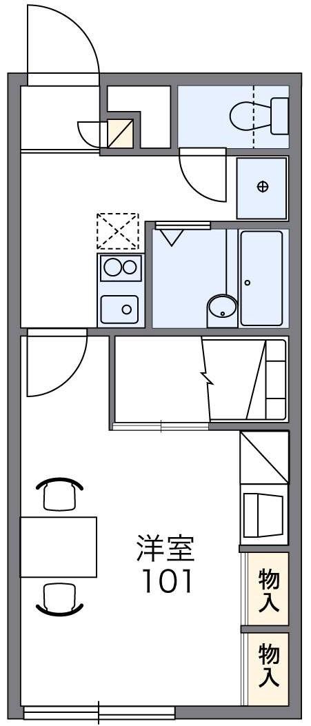 レオパレスGLADNESS Ⅱ(1K/2階)の間取り写真
