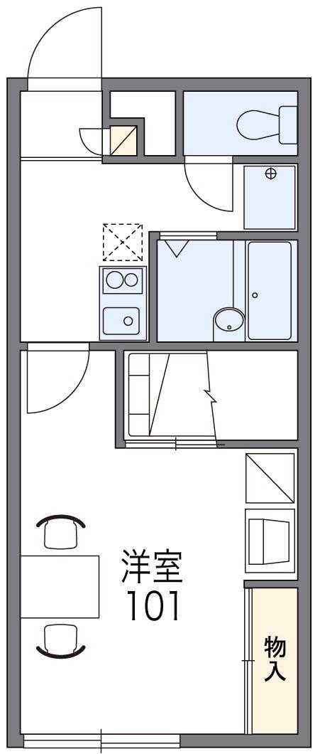 レオパレスタウンコート石川Ⅲ(1K/2階)の間取り写真