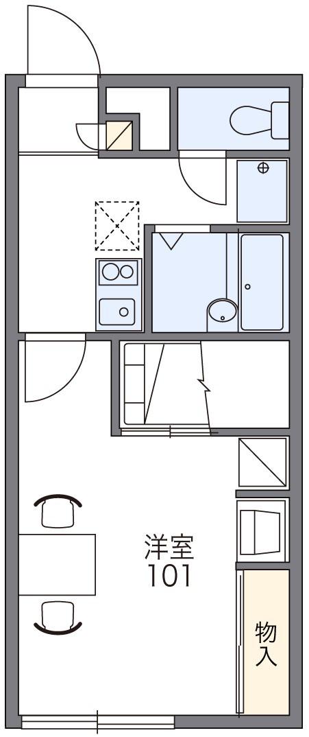 レオパレスプレミールS&N(1K/1階)の間取り写真
