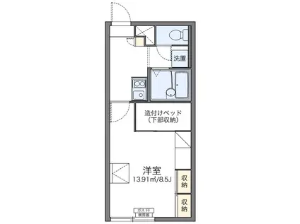 レオパレス金堀16(1K/2階)の間取り写真