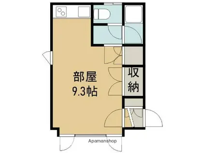 コミュニティ上野(ワンルーム/2階)の間取り写真
