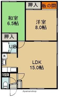 ハイツ日吉(2LDK/2階)の間取り写真