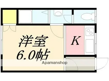 シングルコート上野(ワンルーム/1階)の間取り写真