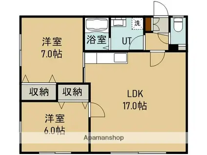 チェリー桔梗(2LDK/2階)の間取り写真