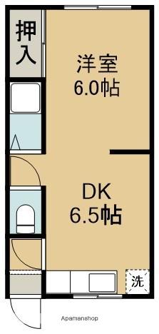 ひまわりアパート美原Ⅱ(1DK/1階)の間取り写真