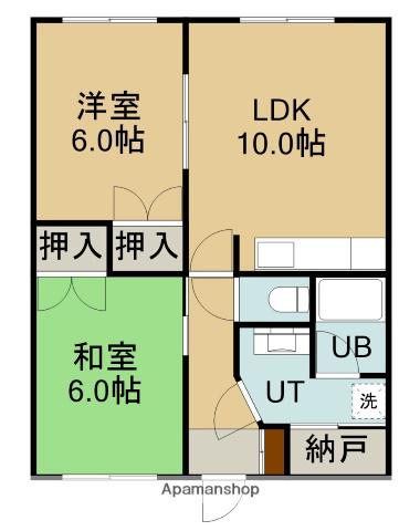 コーポ坂田(2LDK/1階)の間取り写真