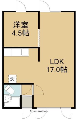第7上野マンション(1LDK/1階)の間取り写真