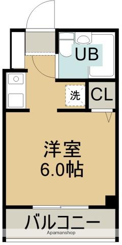 スカイコート函館(ワンルーム/4階)の間取り写真