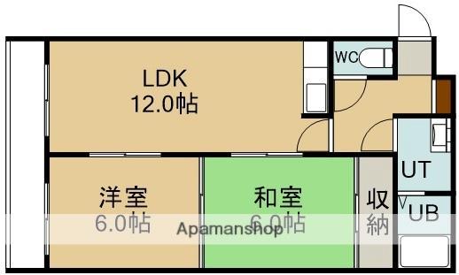 クレステージ田家(2LDK/3階)の間取り写真