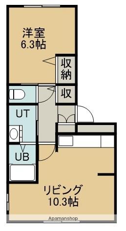 レジデンス熊谷Ⅱ(1LDK/3階)の間取り写真