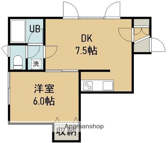レイトンハウスⅣ(1DK/2階)の間取り写真