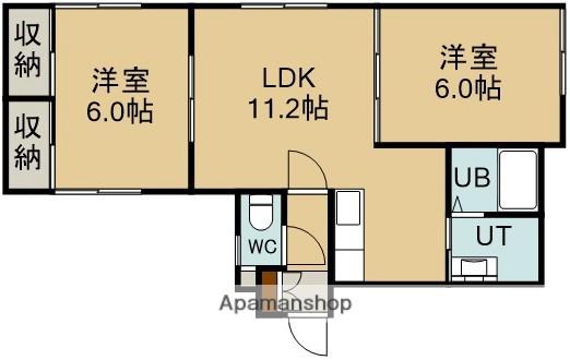 コーポYU(2LDK/1階)の間取り写真