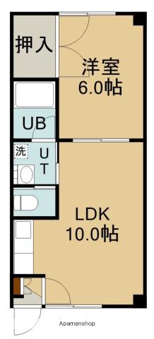 ピュアパレス港(1LDK/3階)の間取り写真