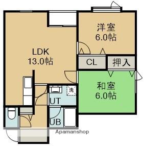 パレスセナⅡ(2LDK/2階)の間取り写真