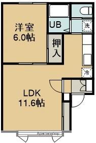 コミュニティ富岡Ⅱ(1LDK/1階)の間取り写真