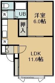 コミュニティ富岡Ⅱ(1LDK/2階)の間取り写真