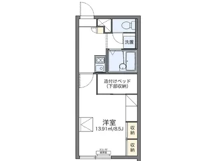 レオパレスドミール湯川Ⅱ(1K/2階)の間取り写真