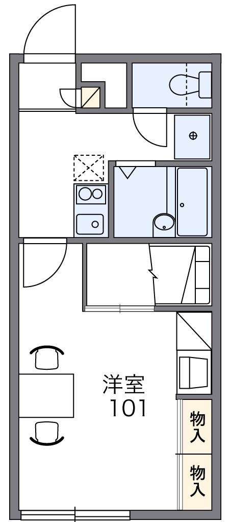 レオパレスアトリオ富岡(1K/1階)の間取り写真