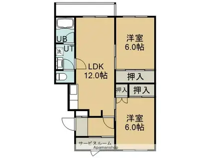 マイライフ日吉A棟(2LDK/1階)の間取り写真