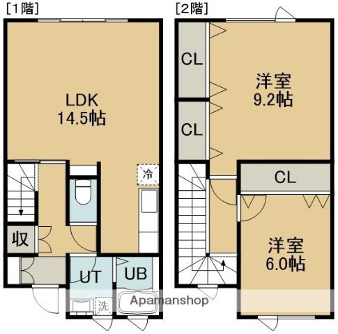 ノーサイド2NDステージ(2LDK/1階)の間取り写真