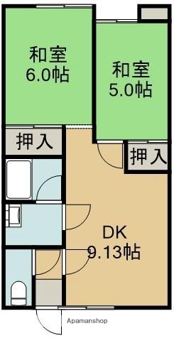 コーポミライ昭和(2DK/1階)の間取り写真