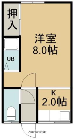関谷アパート(1K/2階)の間取り写真