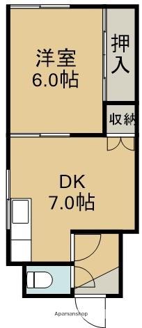 有和荘(1DK/1階)の間取り写真