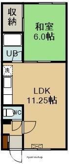 コーポ青雲(1LDK/2階)の間取り写真