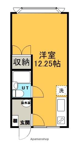 秋山ハイツ2(ワンルーム/1階)の間取り写真
