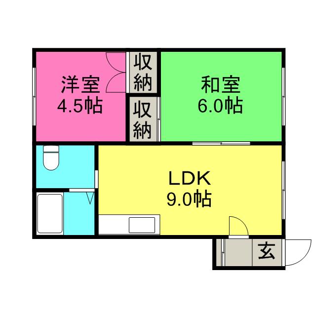 コンフォート澄川(2LDK/1階)の間取り写真