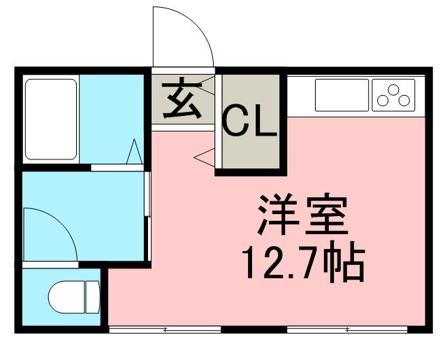 メゾンド真駒内(ワンルーム/2階)の間取り写真